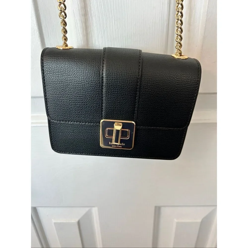 Kate spade black Phoebe Turnlock Mini Flap Crossbody new retail $399